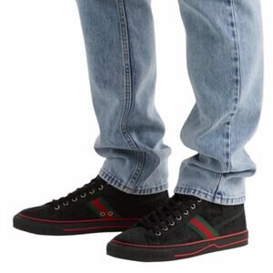 Gucci Off the Grid High Top Sneakers 1977 Tennis Shoes Black Men Size 10.5/US 11